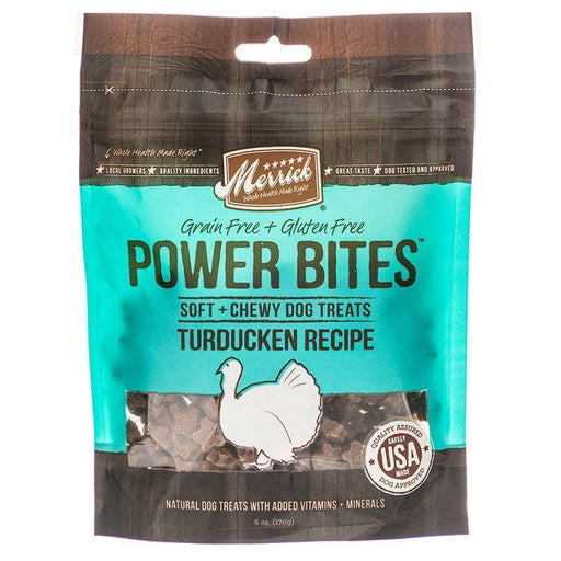 Merrick Power Bites Soft & Chewy Dog Treats - Turducken Recipe - 022808785170