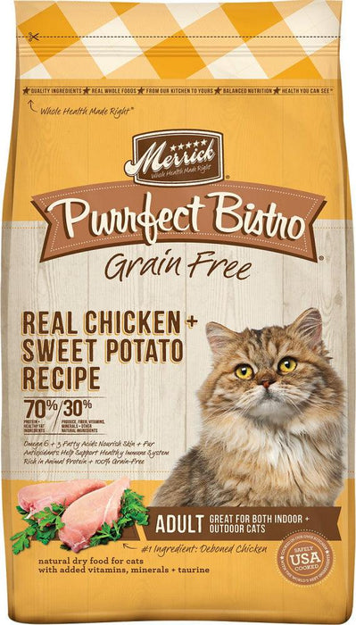 Merrick Purrfect Bistro Grain Free Real Chicken & Sweet Potato Recipe Dry Cat Food - 022808382997