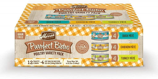 Merrick Purrfect Bistro Poultry Pate Variety Pack Grain Free Wet Cat Food - 022808800019