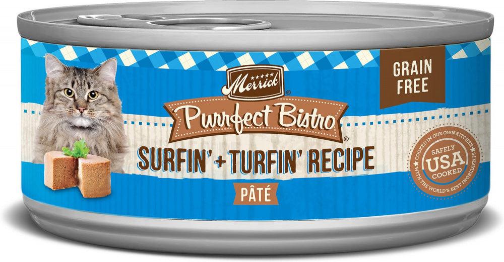 Merrick Purrfect Bistro Surfin & Turfin Pate Grain Free Canned Cat Food - 022808018117
