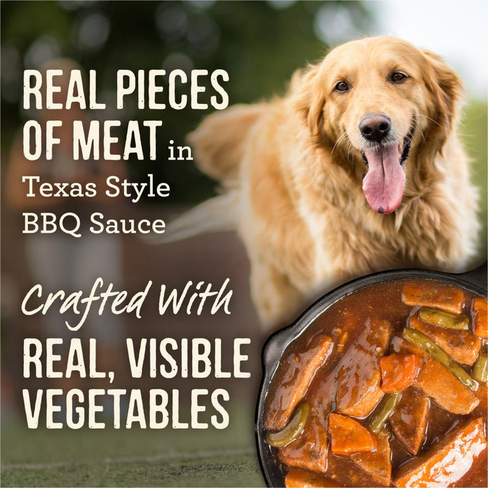 Merrick Wet Dog Food Slow-Cooked BBQ Texas Style with Braised Beef Grain Free Canned Dog Food - 022808284307