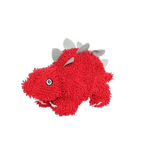 Mighty Microfiber Ball Med Stegosaurus Red Dog Toy - 180181024214