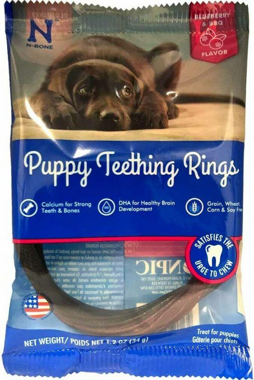 N-Bone Puppy Teething Ring Blueberry Flavor - 657546702921