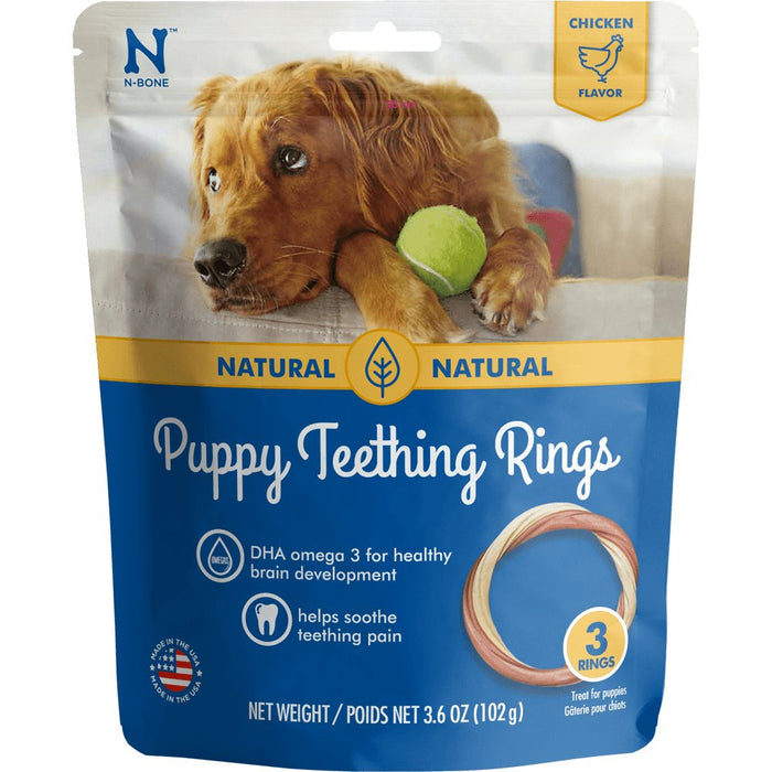 N-Bone Puppy Teething Rings Chicken Flavor Dog Treats - 657546113048