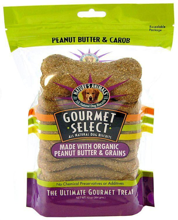 Natures Animals Gourmet Select Organic Dog Bone - Peanut Butter Flavor - 758632006081