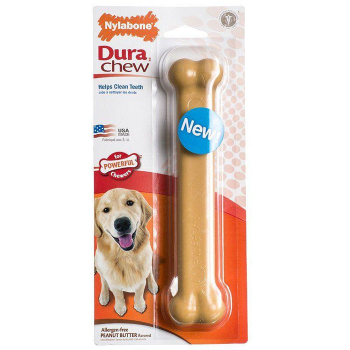 Nylabone Dura Chew Dog Bone - Peanut Butter Flavor - 018214830481