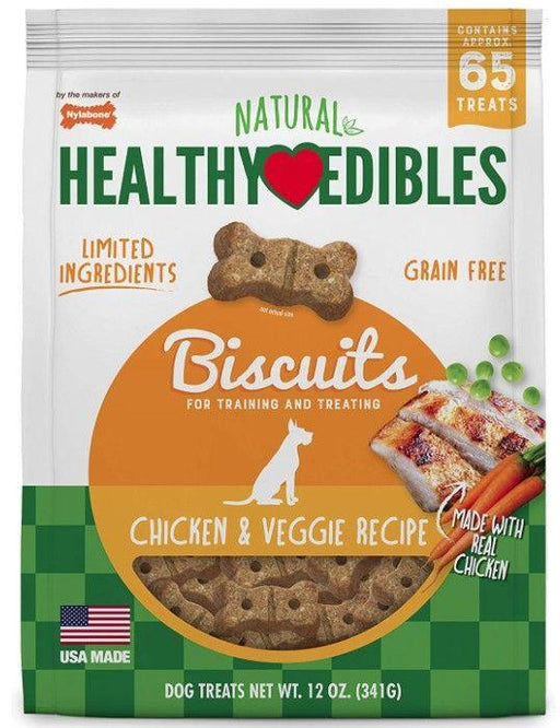 Nylabone Healthy Edibles All Natural Grain Free Limited Ingredient Chicken and Veggie Biscuits - 018214844884