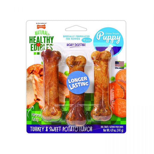 Nylabone Healthy Edibles DHA Puppy Chews - Turkey & Sweet Potato - 018214821434