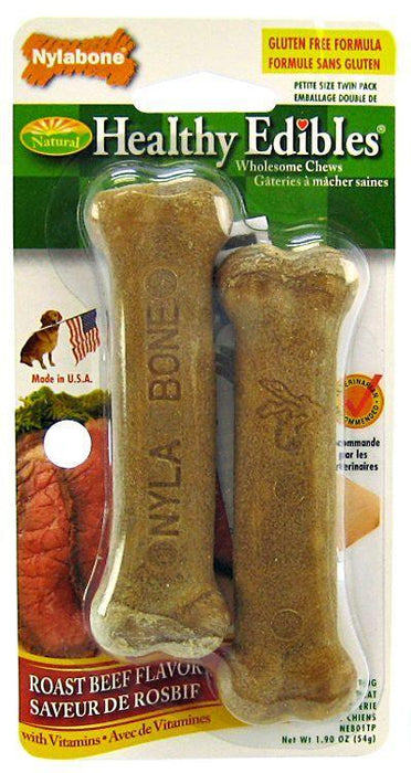 Nylabone Healthy Edibles Wholesome Dog Chews - Roast Beef Flavor - 018214816317
