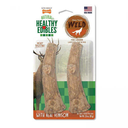Nylabone Healthy Edibles Wild Antler Chews - Venison - 018214838487