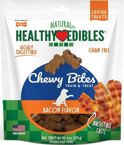 Nylabone Natural Healthy Edibles Bacon Chewy Bites Dog Treats - 018214845867