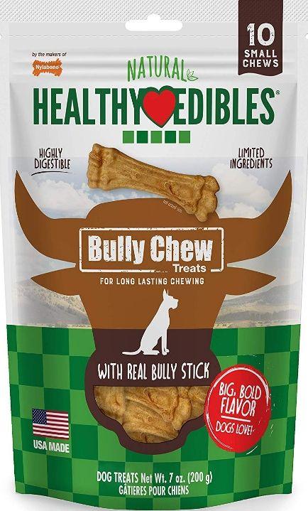 Nylabone Natural Healthy Edibles Bully Chew Dog Bone Treat - Small - 018214848370