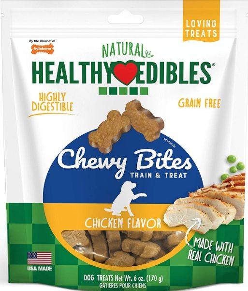 Nylabone Natural Healthy Edibles Chicken Chewy Bites Dog Treats - 018214845843