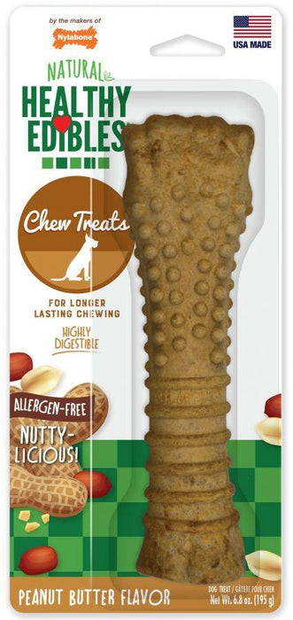 Nylabone Natural Healthy Edibles Peanut Butter Flavor Chew Treats - 018214846048
