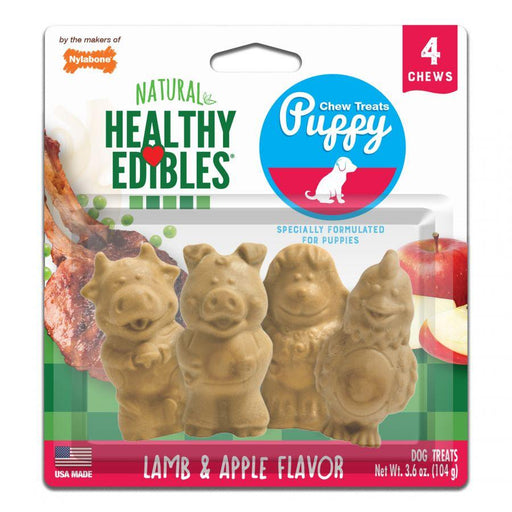 Nylabone Natural Healthy Edibles Puppy Chew Treats - Lamb & Apple Flavor - 018214845331