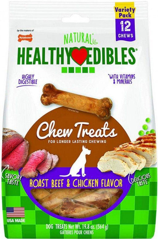 Nylabone Natural Healthy Edibles Variety Pack - Roast Beef & Chicken - 018214821250