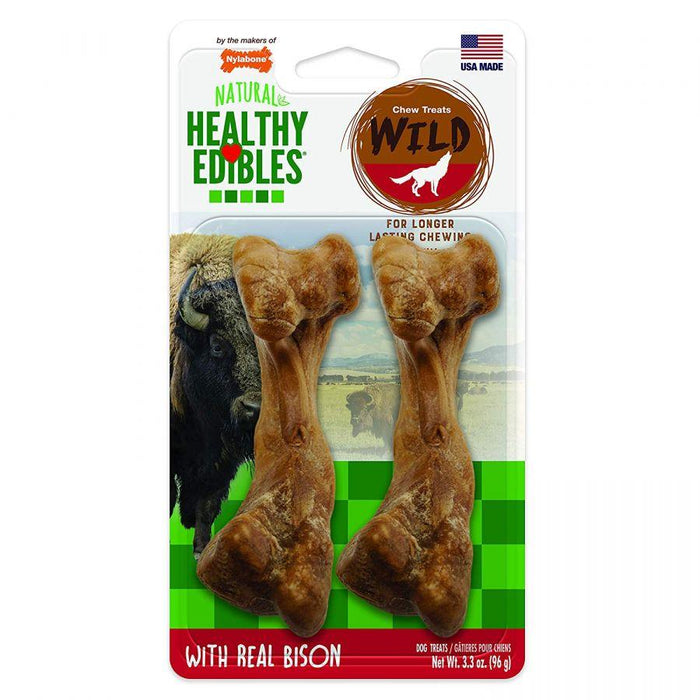 Nylabone Natural Healthy Edibles Wild Bison Chew Treats - 018214834762