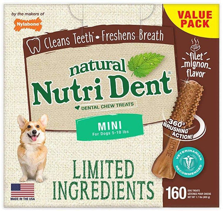 Nylabone Natural Nutri Dent Filet Mignon Dental Chews - Limited Ingredients - 018214842781