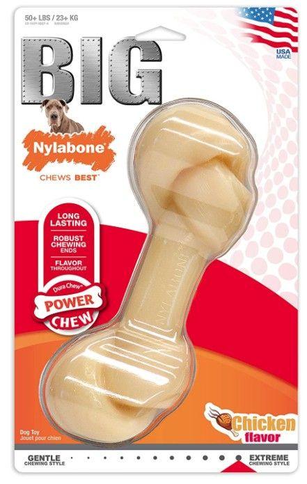 Nylabone Power Chew Knot Bone Big Dog Chew Toy Chicken Flavor - 018214813439