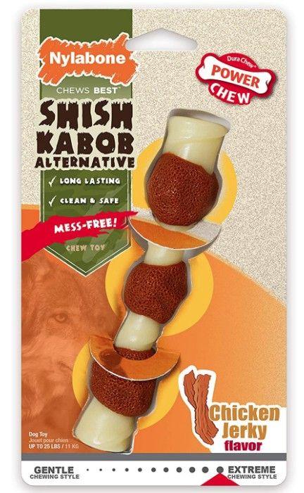 Nylabone Power Chew Shish Kabob Mess Free Nylon Chew Toy Chicken Jerky Flavor Regular - 018214847588