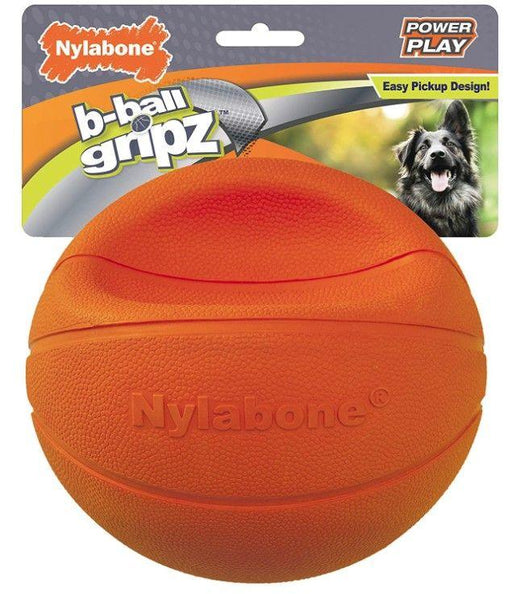 Nylabone Power Play B-Ball Grips Basketball Large 6.5" Dog Toy - 018214848691
