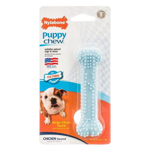 Nylabone Puppy Chew Dental Bone Chew Toy - Blue - 018214832393