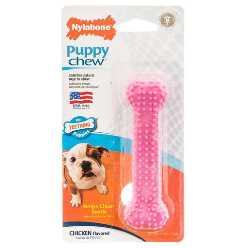 Nylabone Puppy Chew Dental Bone Chew Toy - Pink - 018214832386