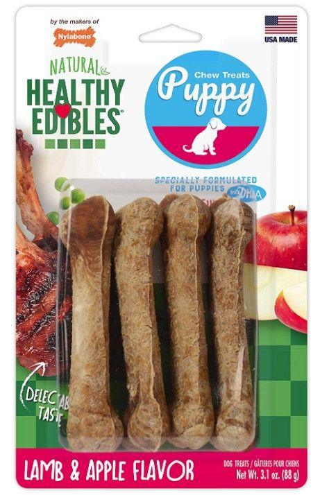 Nylabone Puppy Healthy Edibles Natural Long Lasting Lamb and Apple Dog Chew and Treat - 018214821441