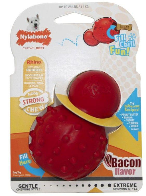 Nylabone Rhino Stuffable Dog Chew Toy - Bacon Flavor - Regular - 018214846543