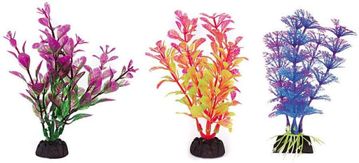 Penn Plax Colorful Aquarium Plastic Plant Pack 4" Assorted Colors - 030172071454