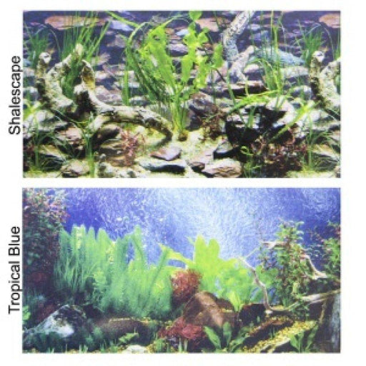 Penn Plax Double-Back Aquarium Background - Tropical Blue / Shalescape - 030172035258