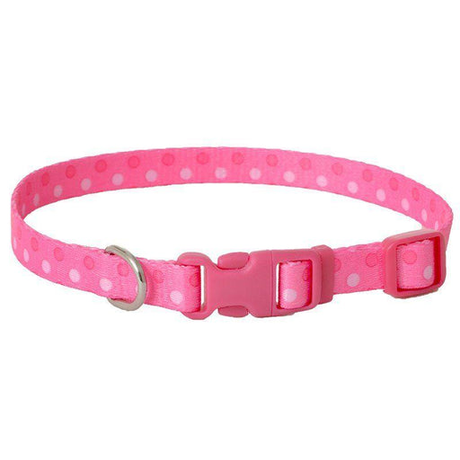 Pet Attire Styles Polka Dot Pink Adjustable Dog Collar - 076484774027