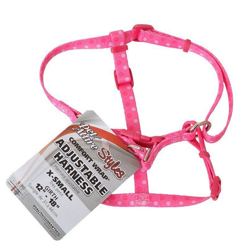 Pet Attire Styles Polka Dot Pink Comfort Wrap Adjustable Dog Harness - 076484663475