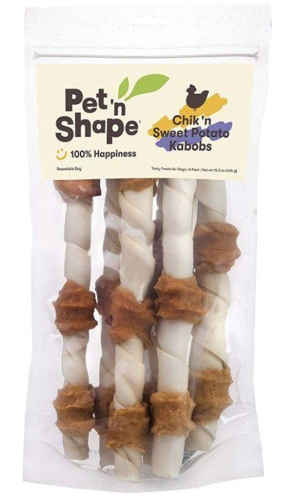 Pet n Shape Chik'N Chicken And Sweet Potato Kabobs All Natural Rawhide Dog Treats - 032657178061