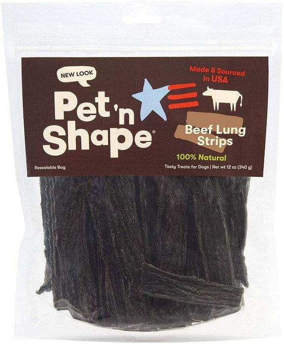 Pet 'n Shape Natural Beef Lung Strips Dog Treats - 032657150265