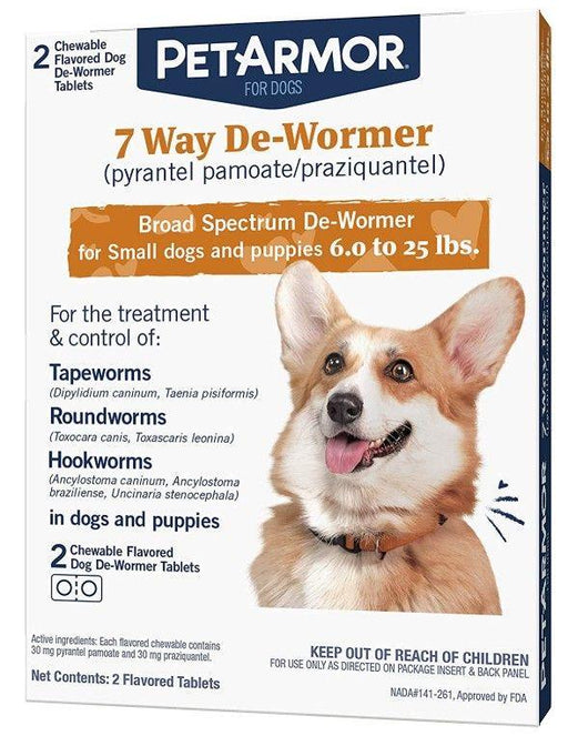 PetArmor 7 Way De-Wormer for Small Dogs and Puppies (6-25 Pounds) - 073091026419