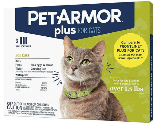 PetArmor Plus Flea and Tick Treatment for Cats (Over 1.5 Pounds) - 073091025696