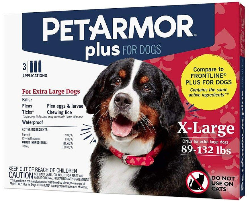 PetArmor Plus Flea and Tick Treatment for X-Large Dogs (89-132 Pounds) - 073091025689