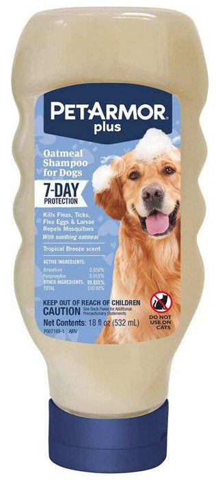 PetArmor Plus Oatmeal Shampoo for Dogs 7-Day Protection - 073091051923
