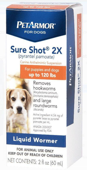 PetArmor Sure Shot 2X Liquid De-Wormer for Puppies and Dogs up to 120 Pounds - 073091027164