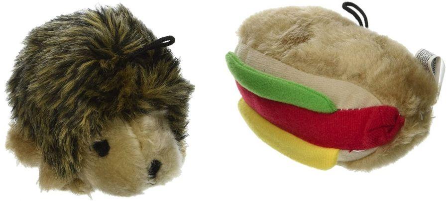Petmate Booda Zoobilee Hedgehog and Hotdog Plush Dog Toy - 723503075497