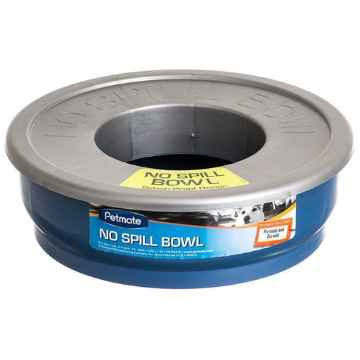Petmate No-Spill Travel Bowl - Blue - 029695233715