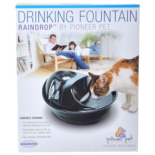 Pioneer Raindrop Ceramic Drinking Fountain - Black - 898142002224