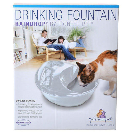 Pioneer Raindrop Ceramic Drinking Fountain - White - 898142002446
