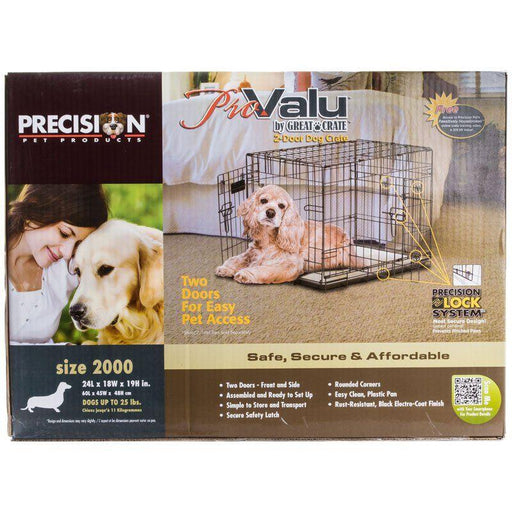 Precision Pet Pro Value by Great Crate - 2 Door Crate - Black - 715764112721