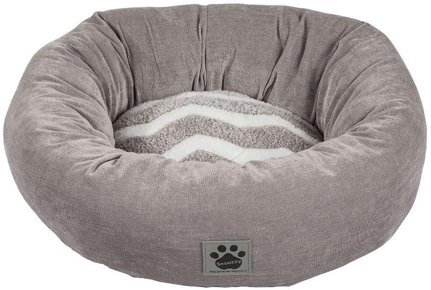Precision Pet Snoozz ZigZag Donut Pet Bed Gray And White - 715764427030