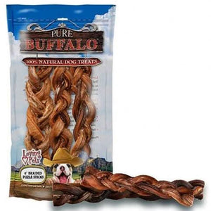Pure Buffalo Braided Bully Sticks Dog Treats - 842982056602