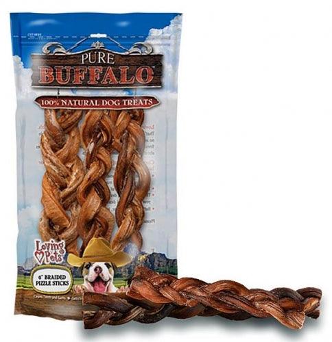Pure Buffalo Braided Bully Sticks Dog Treats - 842982056602