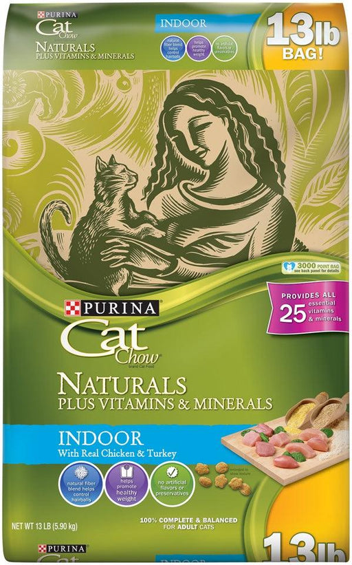 Purina Cat Chow Naturals Indoor Plus Vitamins & Minerals Dry Cat Food - 017800171625