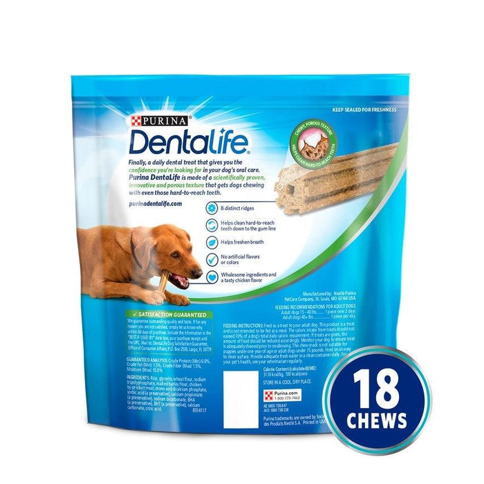 Purina Dentalife Daily Oral Care Adult Large Breed Chicken Flavor Dog Treats - 017800174138